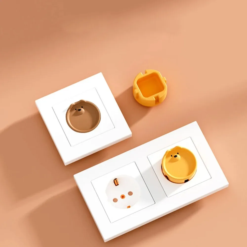 Outlet Cover Baby - 5 Stück Baby-Sicherheitsschutz-Steckdosenschutz, niedliche Cartoon-Kinder-Silikon-Abdeckungen gegen